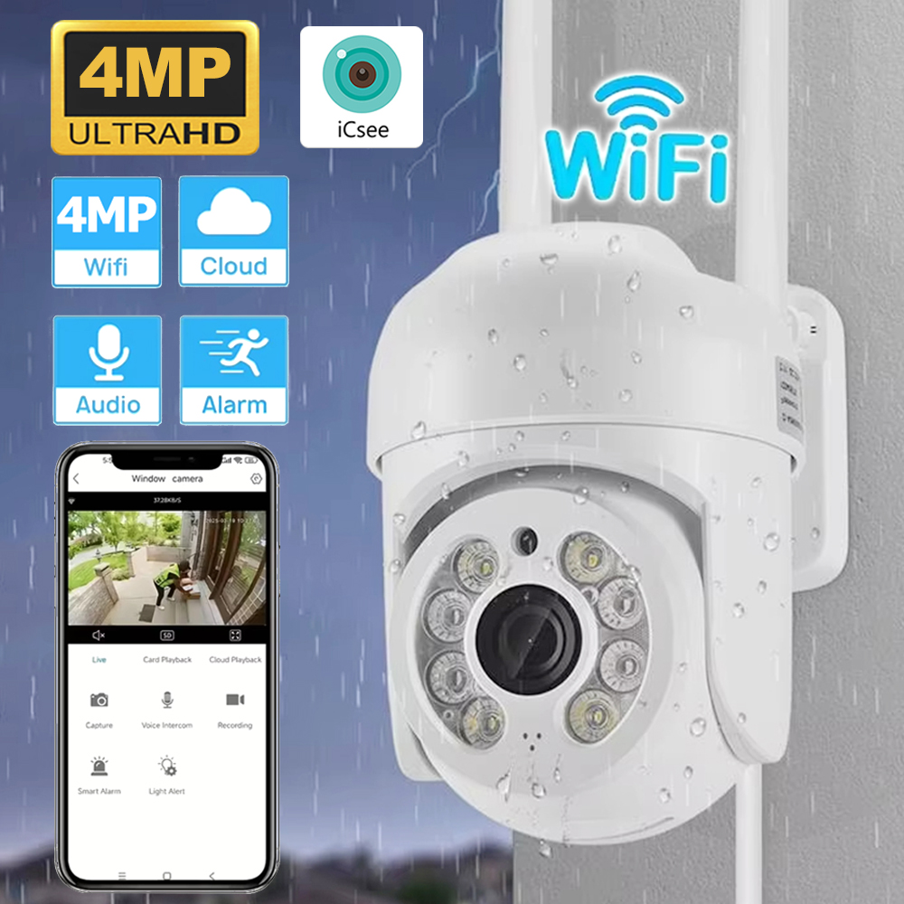 Home Security Lidar - ICsee 4MP Wireless PTZ Security Camera
