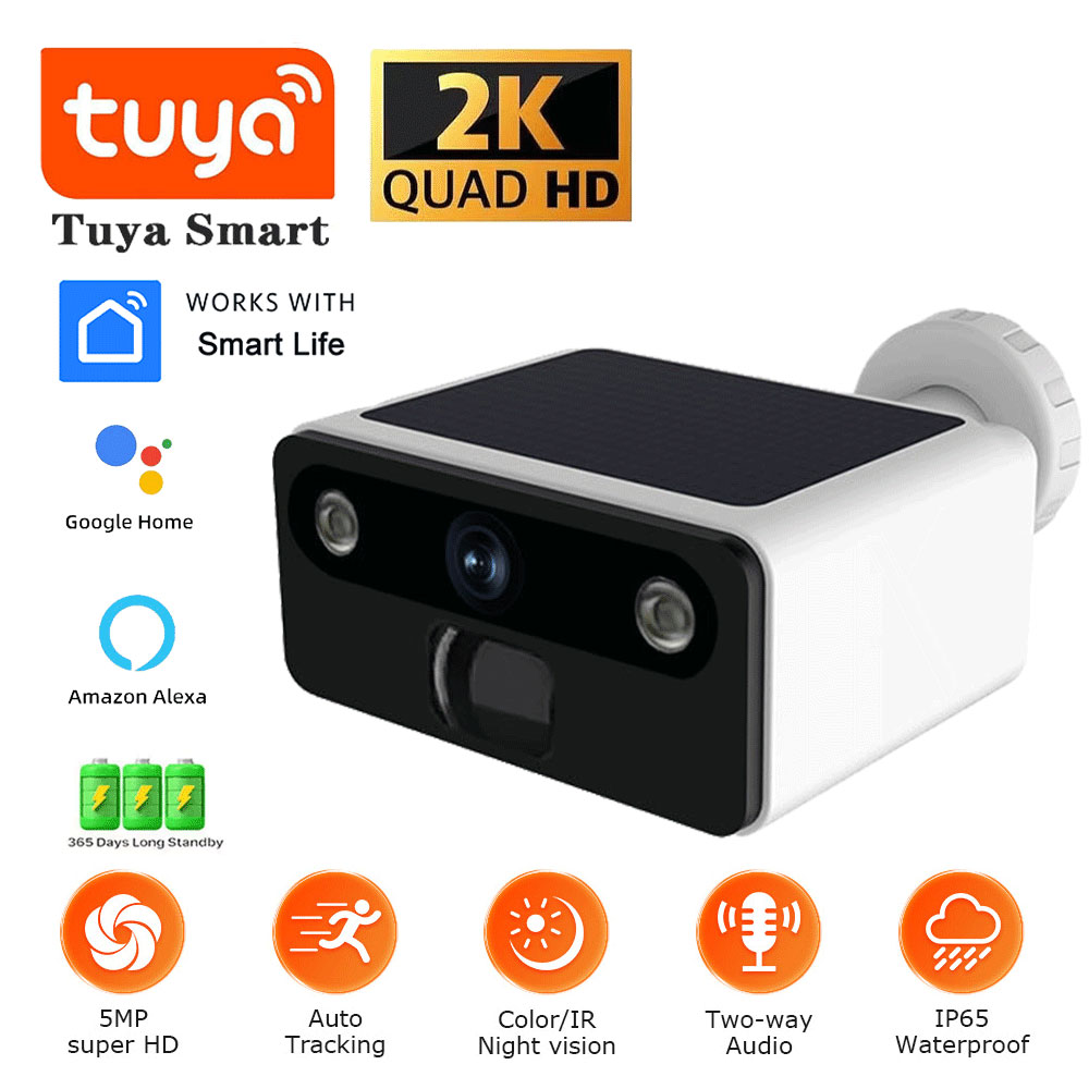 Home Security Google Camera - 2K Tuya Solar Security Camera Wireless