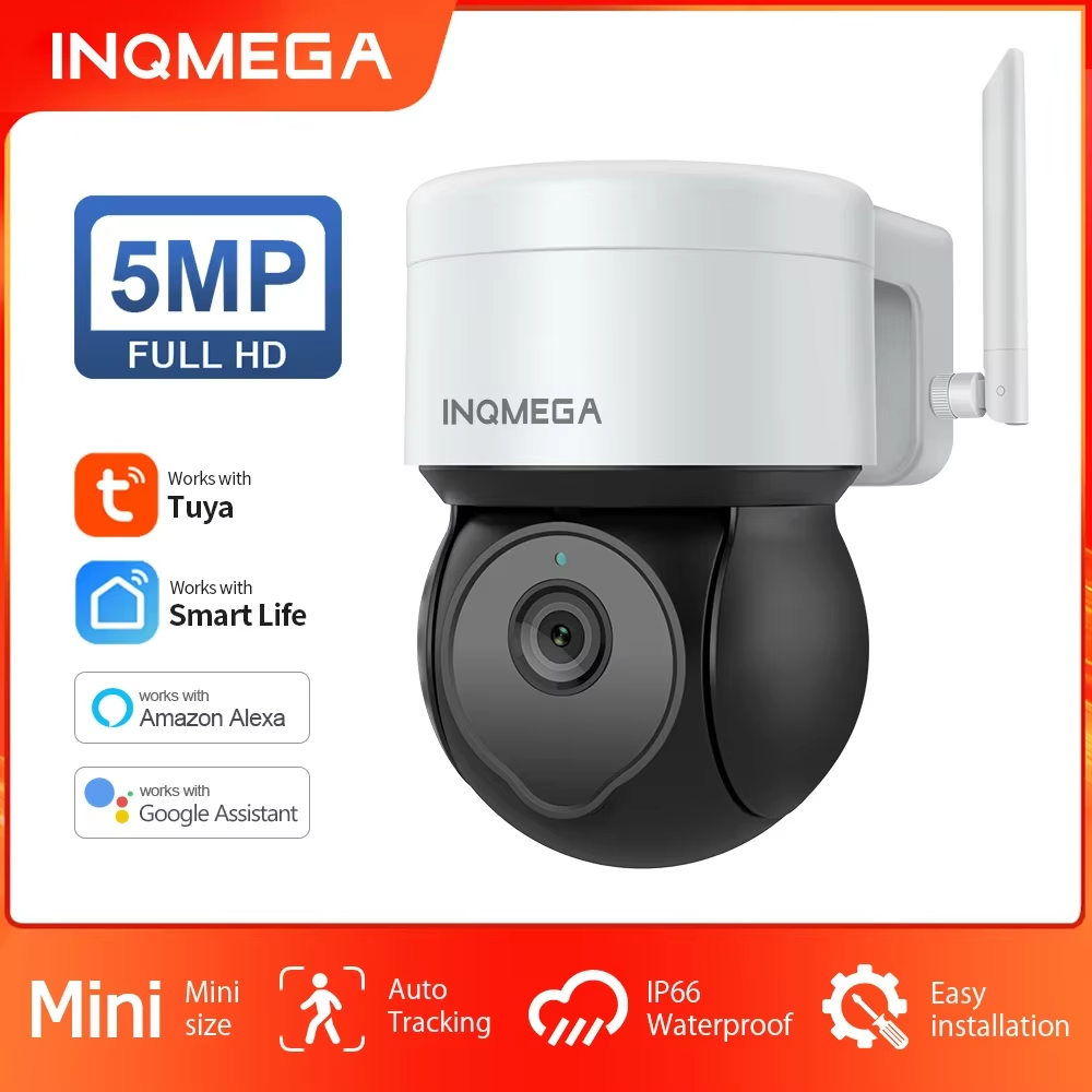 Home Security Google Camera - INQMEGA 5MP Tuya Outdoor PTZ Camera