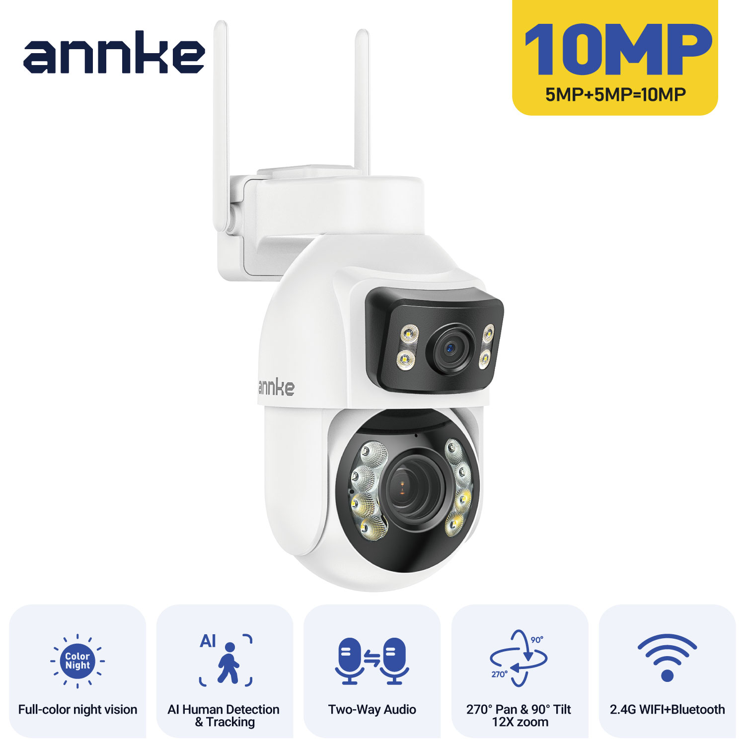 ANNKE 3 Inch PTZ Dual-Lens Sec - Home Security Google Camera ulasan dan harga