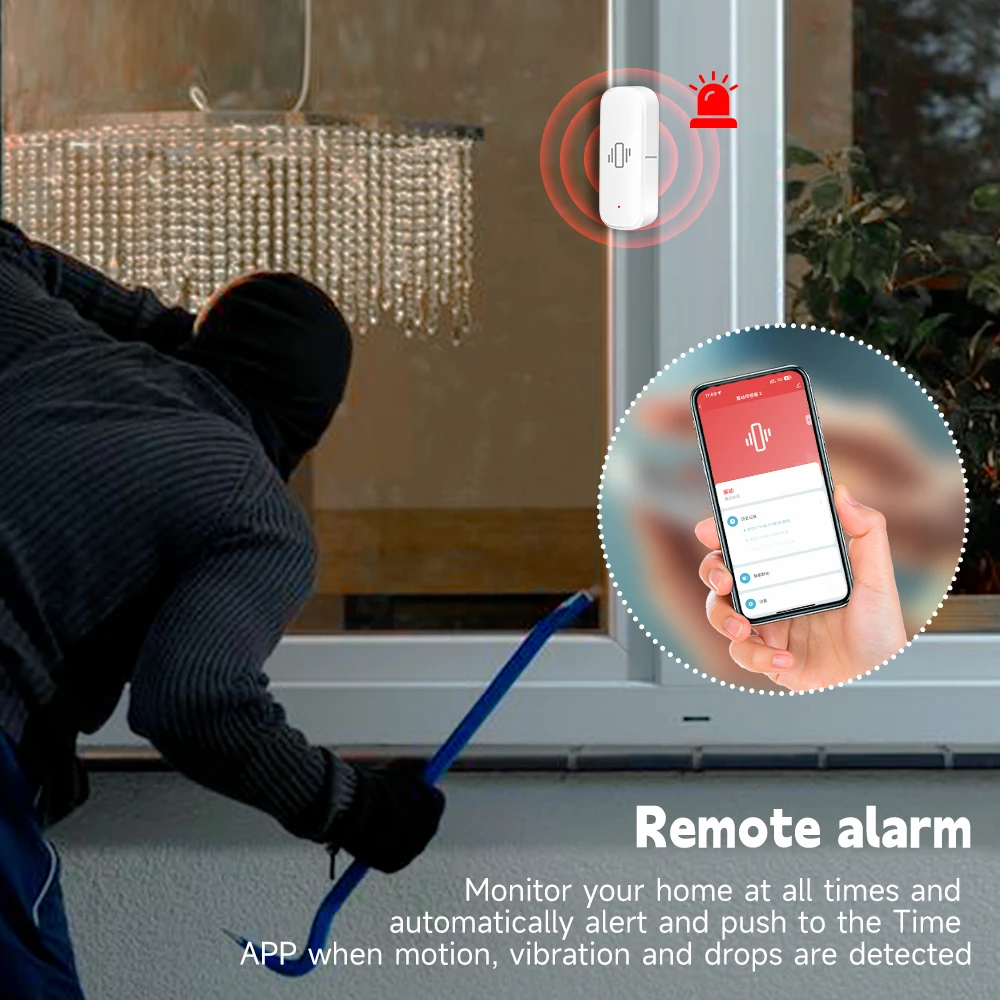 WiFi/Zigbee Smart Vibration Se - Home Security App ulasan dan harga