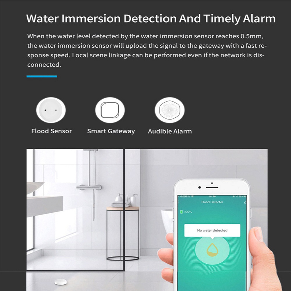 Tuya Water Leak Sensor Smart H - Home Security App ulasan dan harga