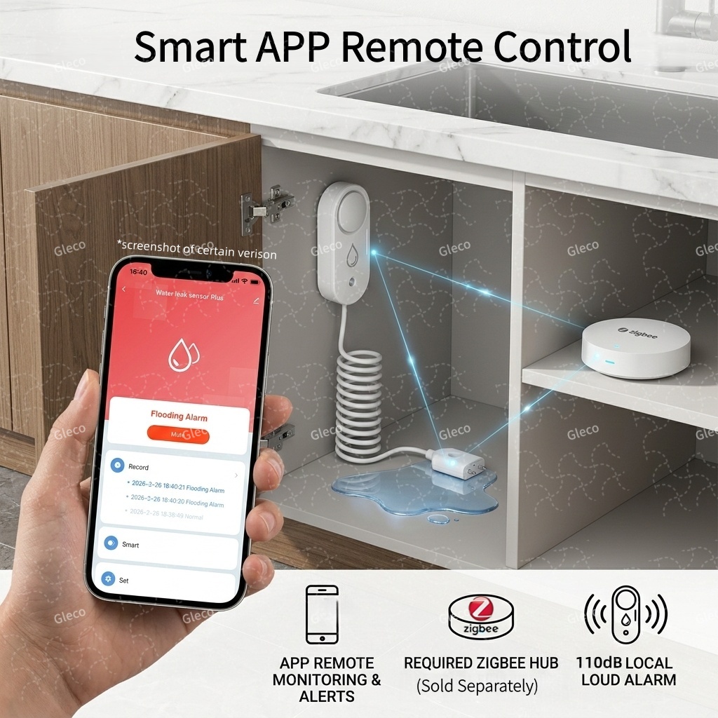 Zigbee Water Leak Sensor Flood - Home Security App ulasan dan harga