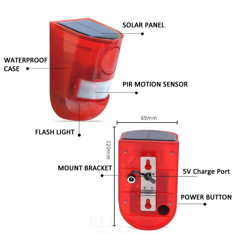 Waterproof Solar Powered Alarm - Home Security Deals ulasan dan harga