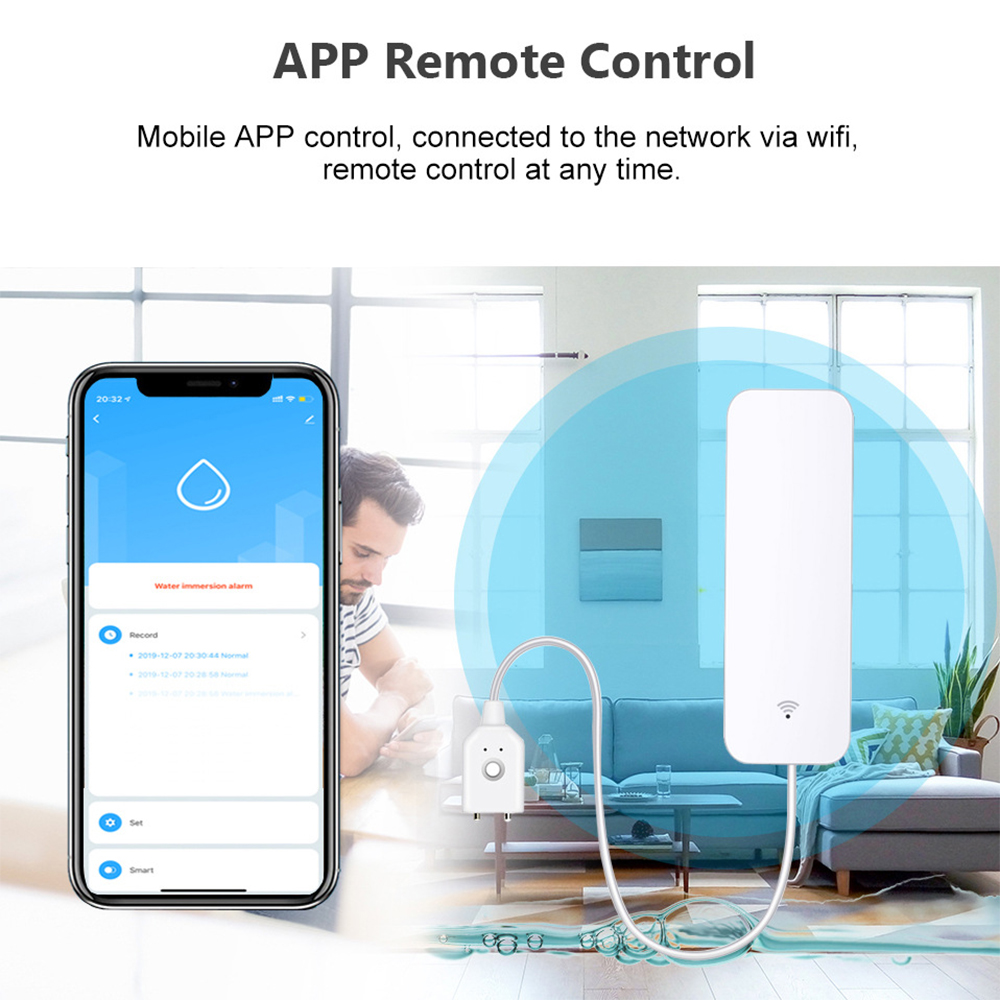 Tuya WiFi Water Leak Sensor, W - Home Security Business ulasan dan harga
