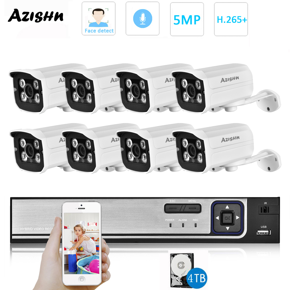 H.265 HD 5MP POE NVR Kit Stree - Home Security Video Recording Systems ulasan dan harga