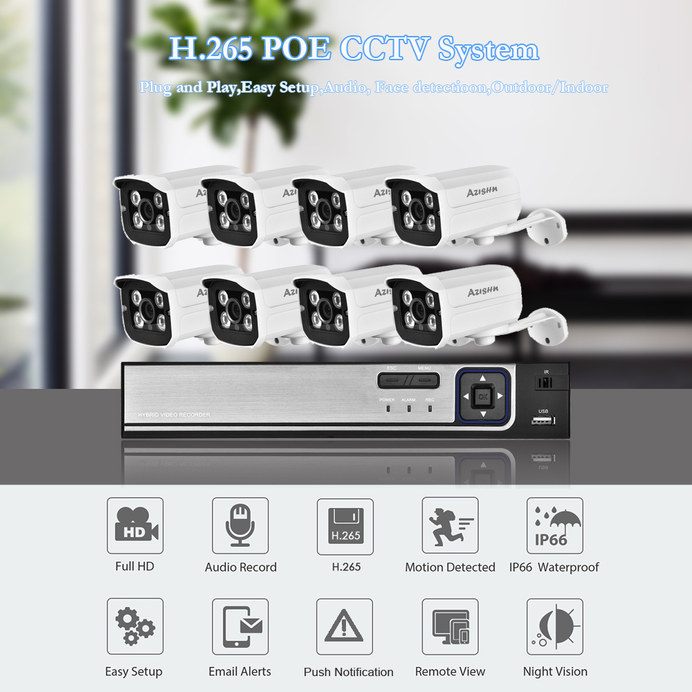 H.265 HD 5MP POE NVR Kit Stree - Home Security Video Recording Systems ulasan dan harga
