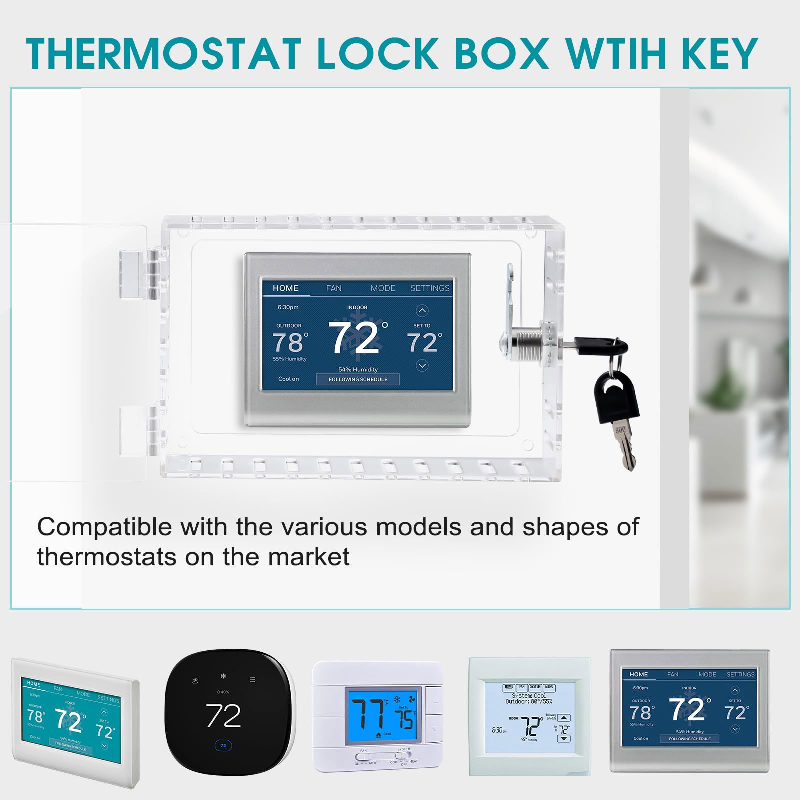 Thermostat Lock Box Clear Acry - Home Security Firms ulasan dan harga