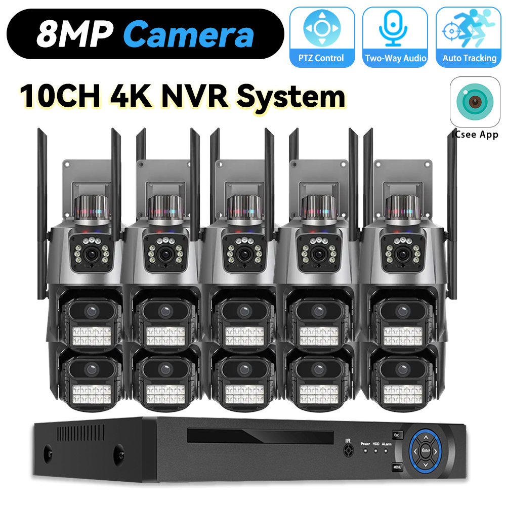 10CH POE NVR 8MP 4K PTZ Securi - Home Security Video Recording Systems ulasan dan harga