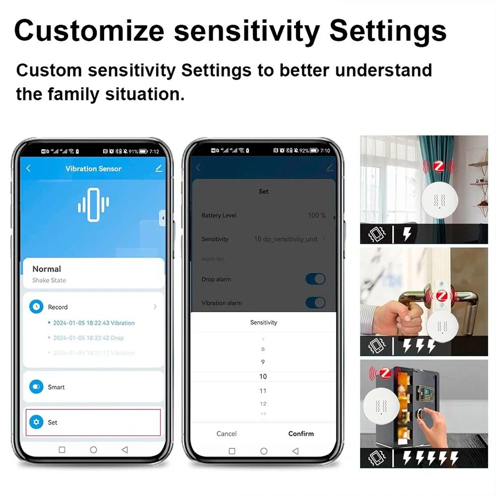 Tuya Zigbee Smart Vibration Se - Home Security App ulasan dan harga