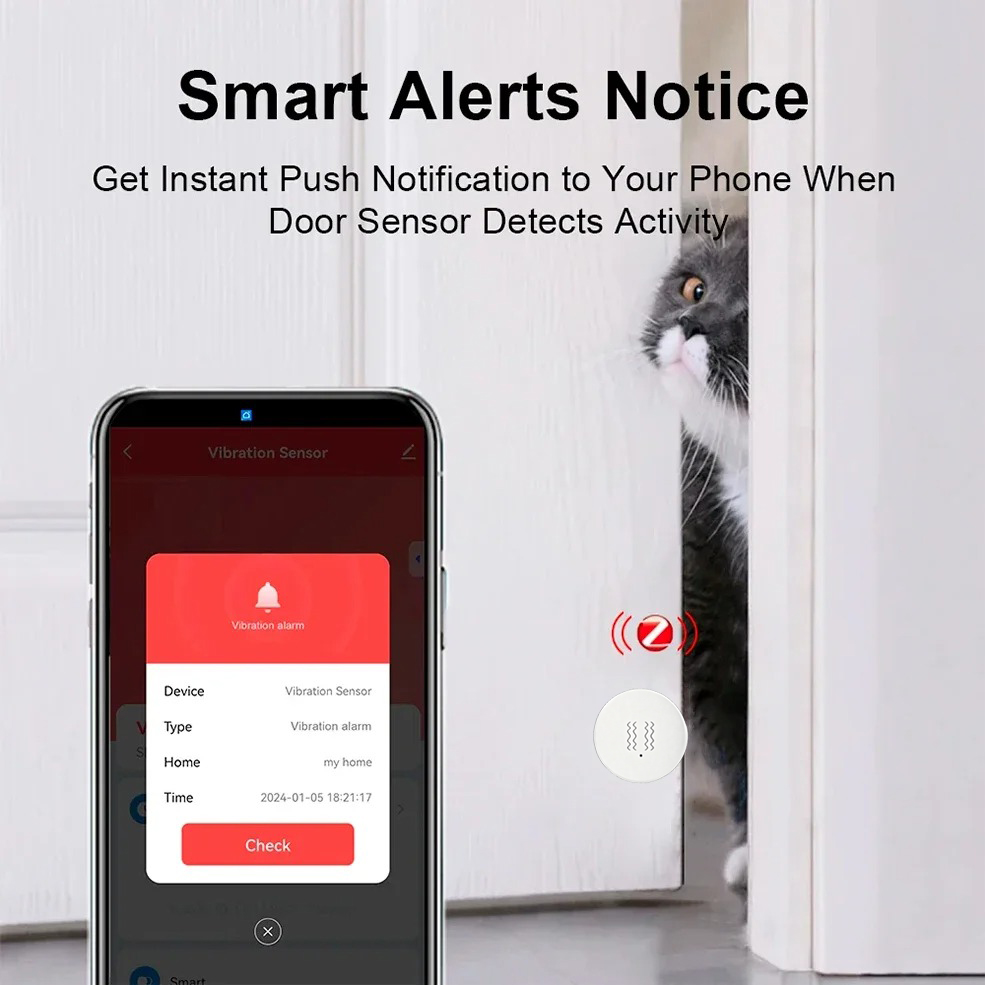 Tuya Zigbee Smart Vibration Se - Home Security App ulasan dan harga