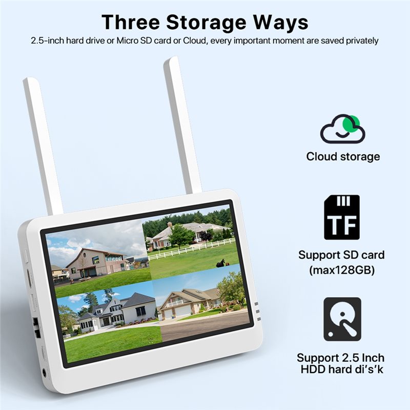 B44C Wireless 8CH 7-Inch LCD M - Home Security Video Recording Systems ulasan dan harga