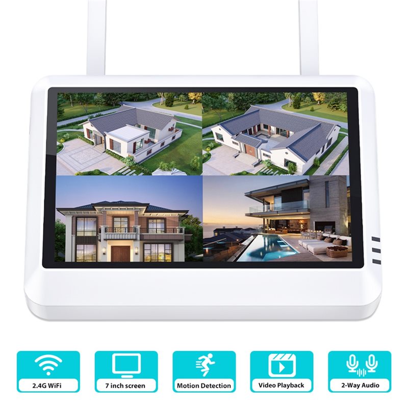 B44C Wireless 8CH 7-Inch LCD M - Home Security Video Recording Systems ulasan dan harga