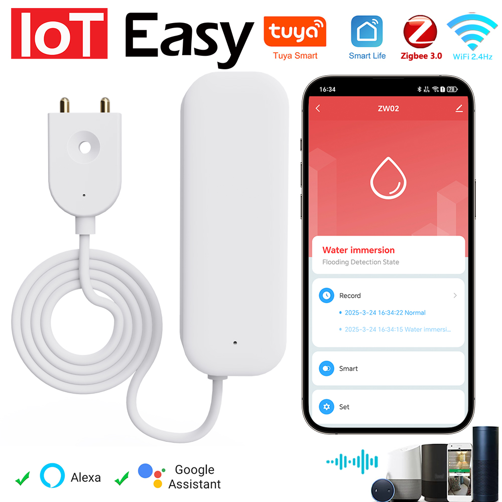 Tuya WiFi ZigBee Water Sensor  - Home Security Business ulasan dan harga