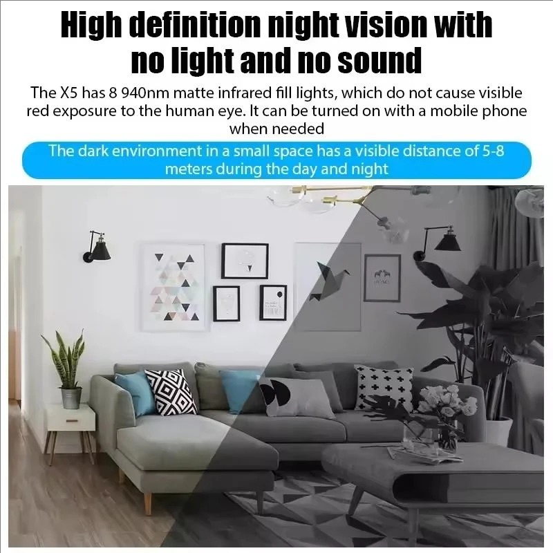 Mini X5 Camera Wireless 1080P  - Home Security Lidar ulasan dan harga