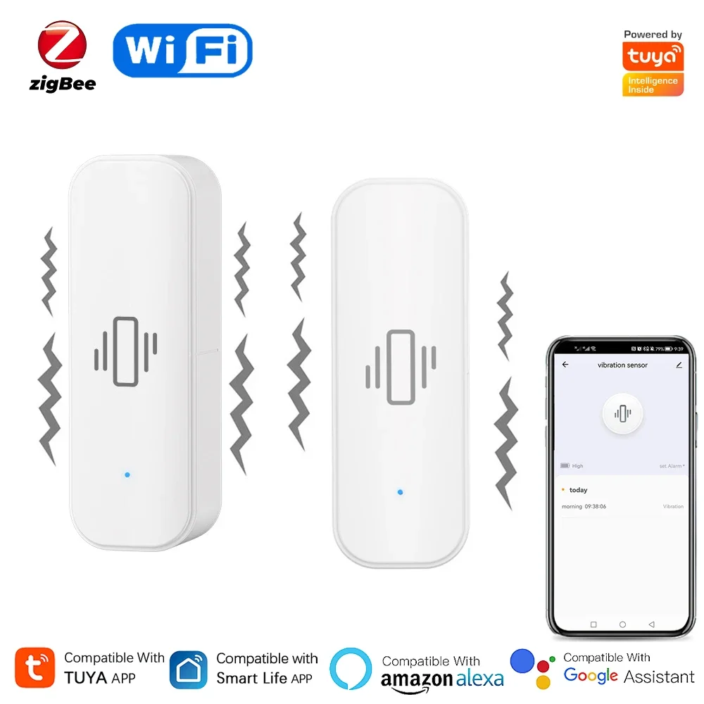 Tuya WiFi/Zigbee Smart Vibrati - Home Security App ulasan dan harga