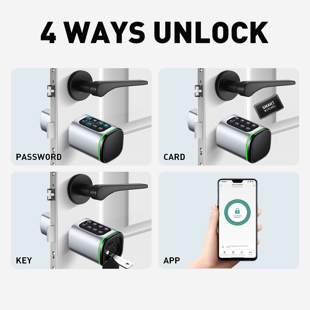 Smart Cylinder Lock Tuya 60-90 - Home Security Deals ulasan dan harga