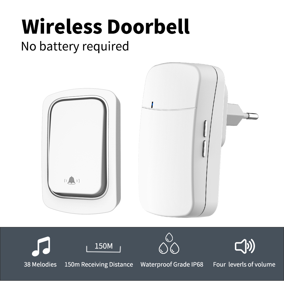 Wireless Doorbell Welcome Chim - Home Security Ring ulasan dan harga