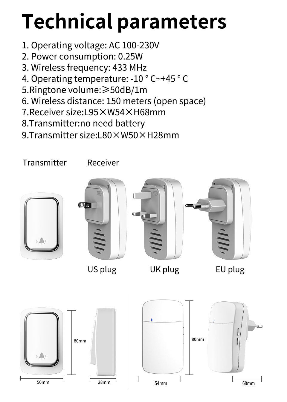 Wireless Doorbell Welcome Chim - Home Security Ring ulasan dan harga
