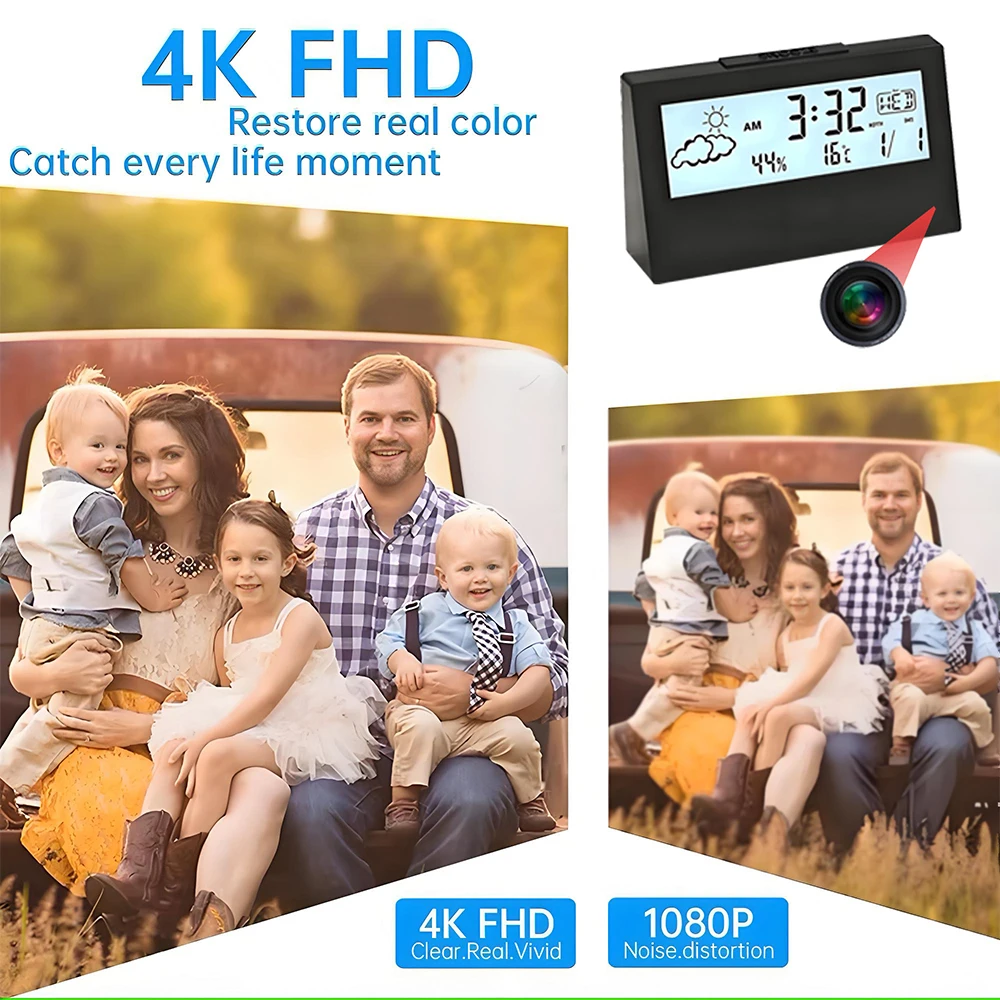 4K WiFi Clock Camera with Moti - Home Security Lidar ulasan dan harga