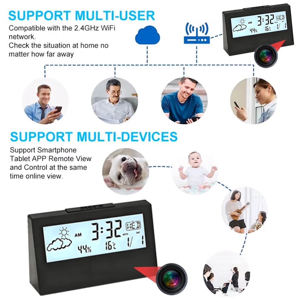 4K WiFi Clock Camera with Moti - Home Security Lidar ulasan dan harga